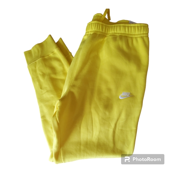 Nike sportswear club fleece jogger sweatshirt set yellow size large casual - Picture 8 of 9